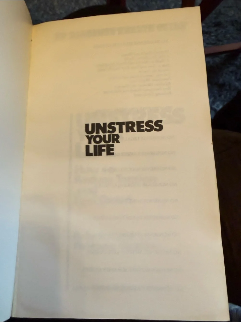 Unstress Your Life Paperback Health Guide